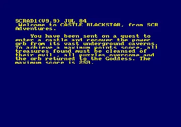 Castle Blackstar (1984)(SCR Adventures) screen shot title